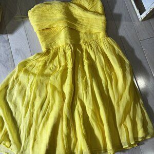 J Crew Yellow strapless dress 0P cocktail or summer party wedding